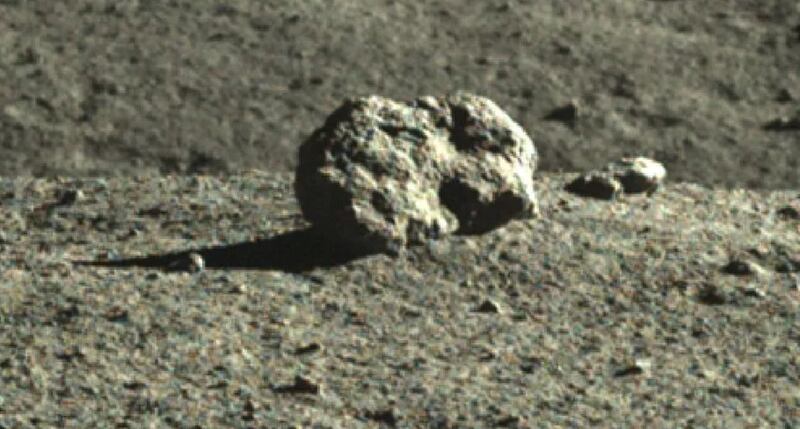 But, after driving for two weeks, the rover got close enough to the mystery object to take clearer images of it. Turns out, it was just a rabbit-shaped rock. Photo: CNSA