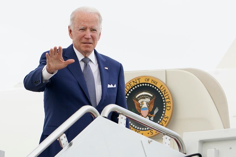 Joe Biden said he was “determined to honour the memory” of Sheikh Khalifa. AP