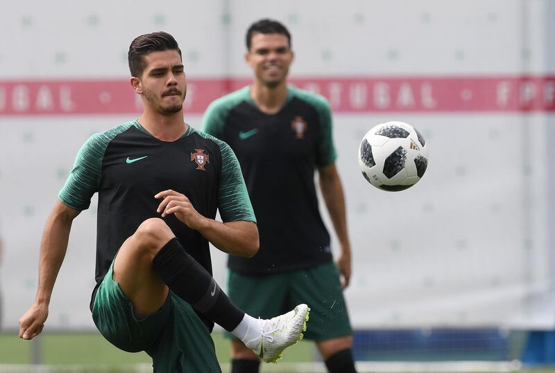 Portugal's forward Andre Silva attends a training session at the team's base in Kratovo, outside Moscow, on June 19, 2018, on the eve of the Russia 2018 World Cup Group B football match between Portugal and Morocco. Francisco Leong / AFP