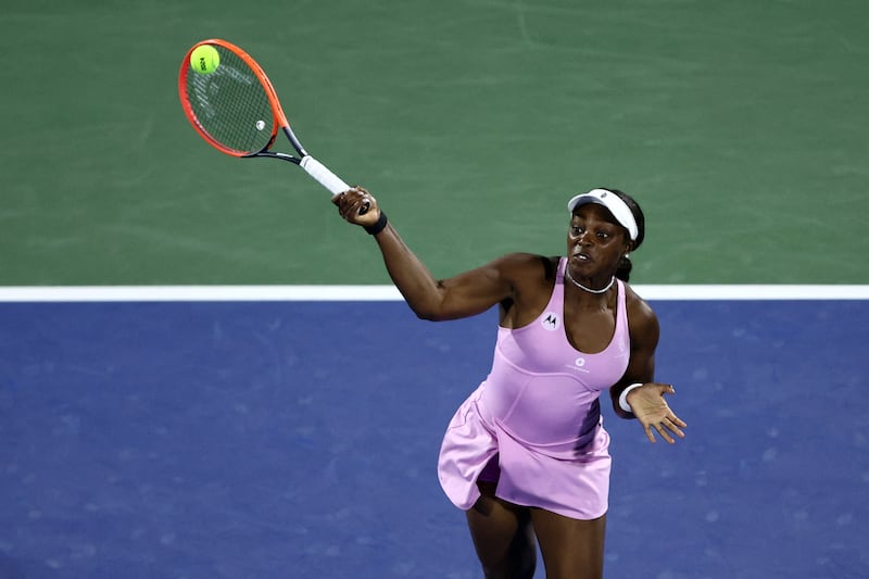 Sloane Stephens in action during her round of 32 match against Iga Swiatek. Reuters 