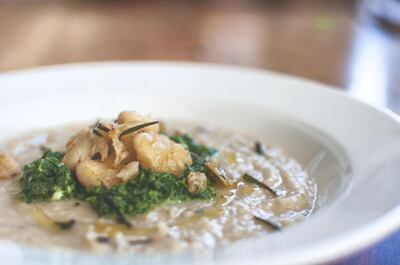 Butter bean and rosemary soup with kale pesto. Courtesy Scott Price 