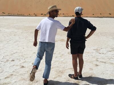 The bin Shabib brothers during their excursion to the salt flats of Liwa. Photo: Ahmed bin Shabib