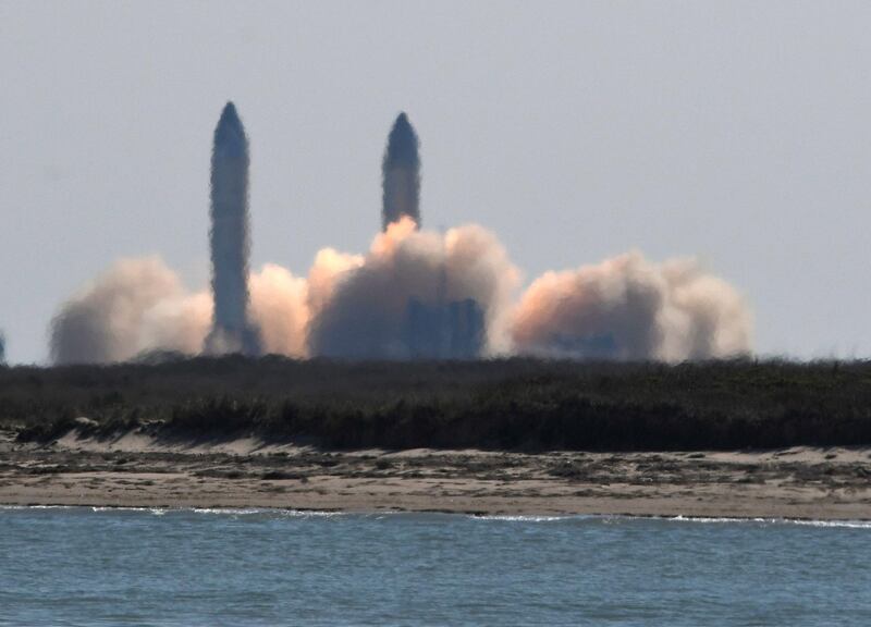 The SpaceX launches Starship SN9 for a test flight from its facilities in Boca Chica, Texas. Reuters