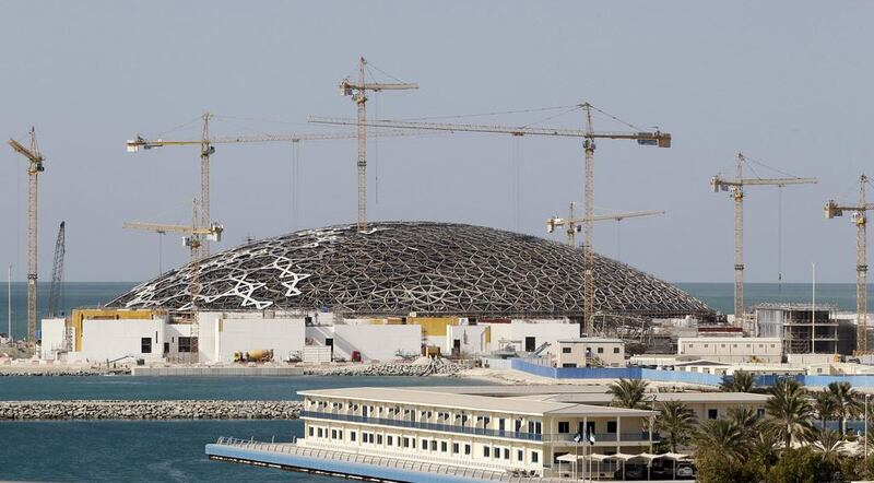 The construction site of the Louvre Abu Dhabi designed by Jean Novel is seen on Saadiyat Island in Abu Dhabi on November 27, 2014. Caren Firouz / Reuters