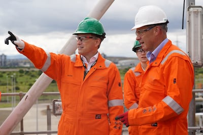 Grant Shapps visiting a gas terminal in Teesside when he was Energy Security and Net Zero Secretary. PA