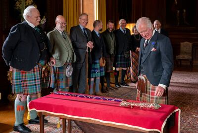 The Elizabeth Sword forms part of the Honours of Scotland and will be presented to the king during the service. 