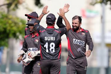 The UAE cricket team beat Iran in their opening match of Asia Cup qualifying in Oman on Sunday. Pawan Singh / The National