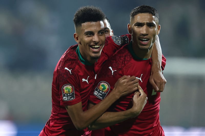 Morocco's defender Achraf Hakimi scored in the Group C Afcon match against Gabon in Yaounde. AFP