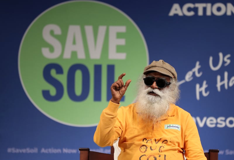 India's Sadhguru in Dubai appealed to people to stand up for soil health so governments around the world  would institute national policies and take action to address the crisis.  