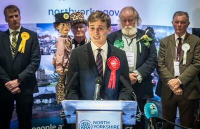 Labour Party candidate Keir Mather speaks at Selby Leisure Centre, North Yorkshire, after winning the Selby and Ainsty by-election. PA
