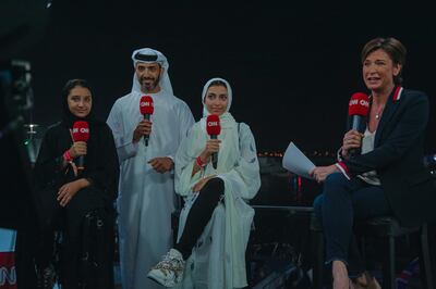 Becky Anderson from CNN with Amna Al Qubaisi and her family. Courtesy Brendan Lopes