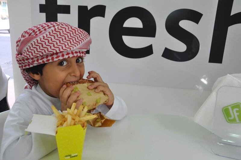A child enjoys a meal at Just Falafel. The company is to expand in America. (Courtesy Just Falafel)