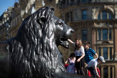Sculptor Baron Carlo Marochetti created the lion statues in Trafalgar Square.  (Photo by Dan Kitwood/Getty Images)