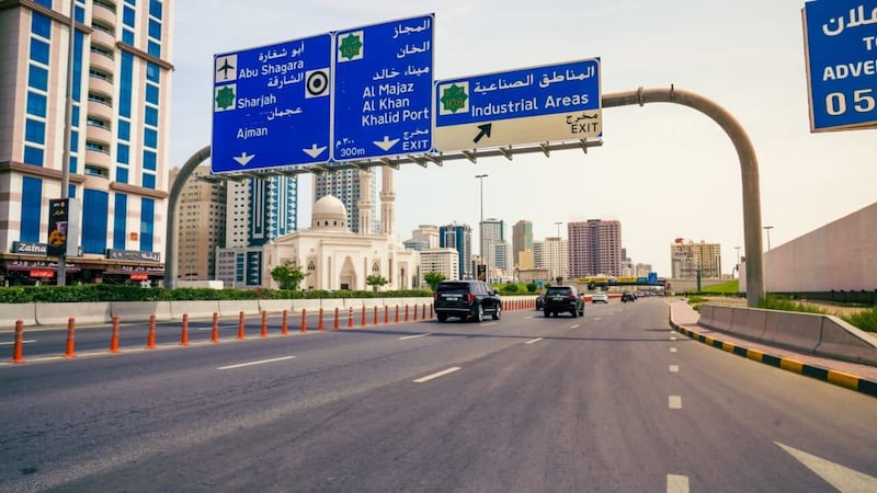 Sharjah Roads and Transport Authority has expanded Al Ittihad Road at Al Khan exit. Photo: SRTA