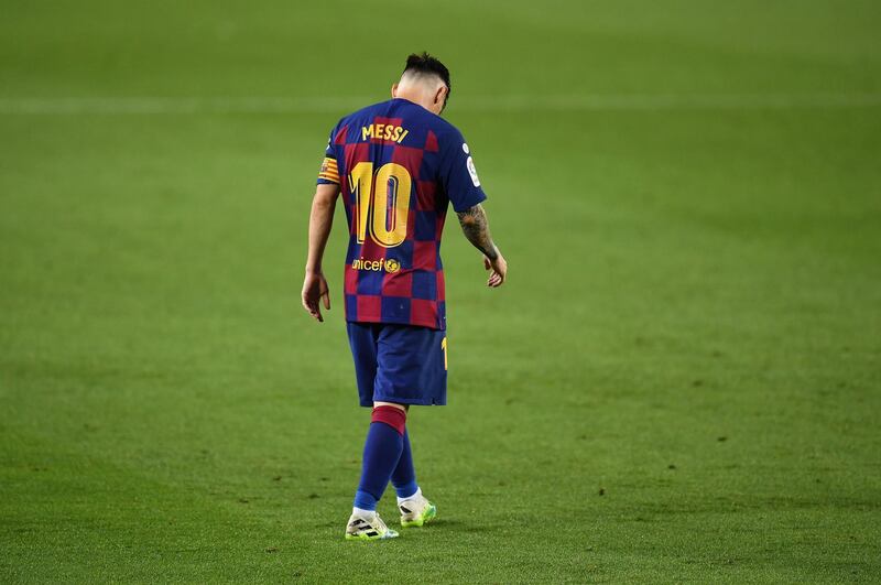 Messi  during the match. Getty