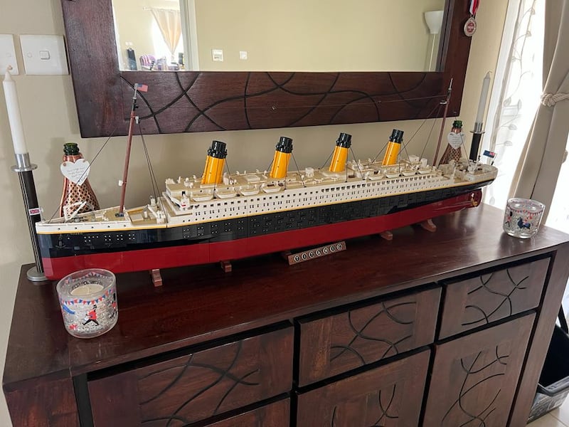 A 130cm Titanic model in the dining room