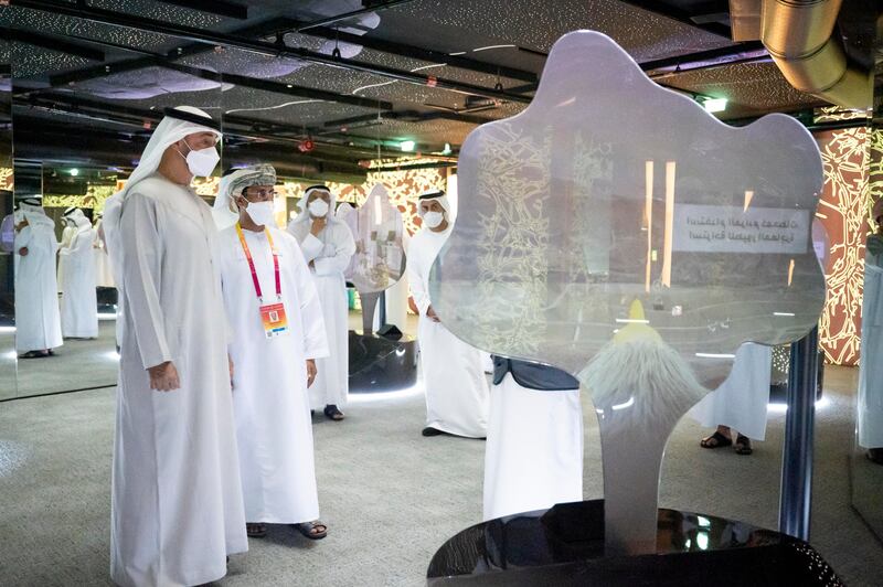 Sheikh Mohamed bin Zayed visits the Oman Pavilion.