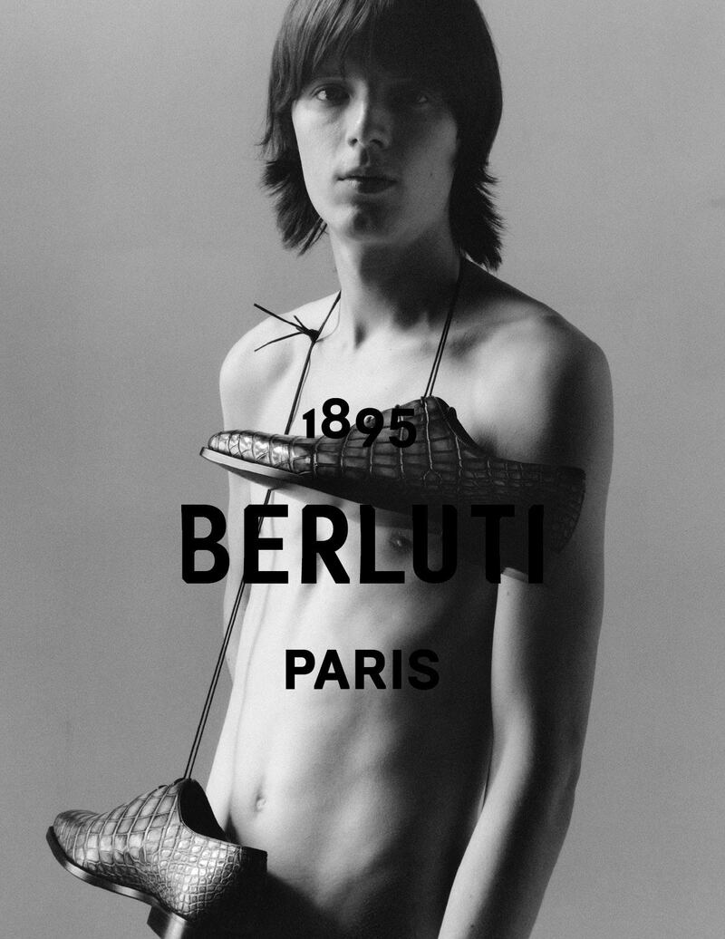 An image from the new campaign for Berluti, shot by Jamie Hawkesworth
