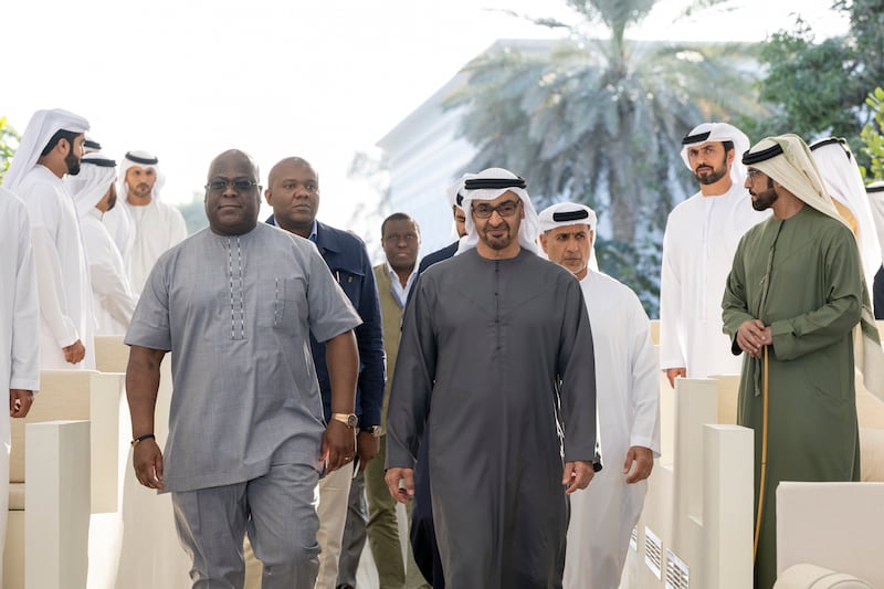 President Sheikh Mohamed receives Democratic Republic of the Congo President Felix Tshisekedi at a Sea Palace barza