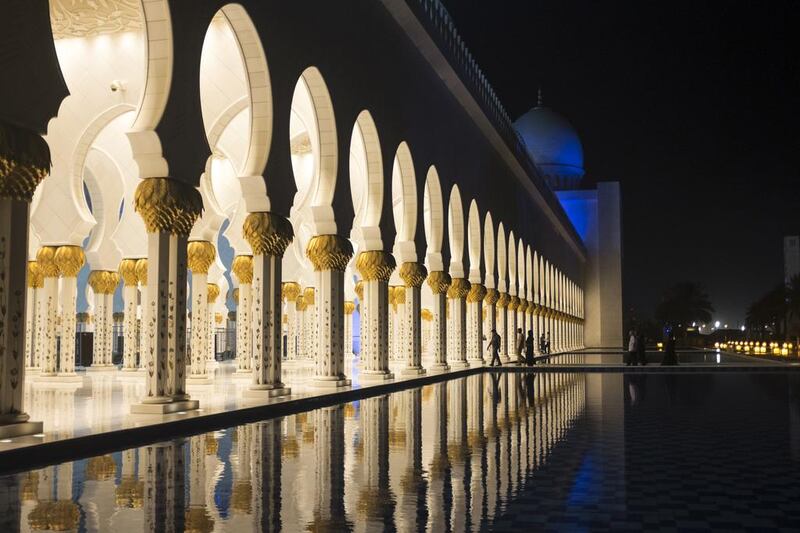 Sheikh Zayed Grand Mosque in Abu Dhabi is one of the UAE’s popular cultural attractions. Reem Mohammed / The National