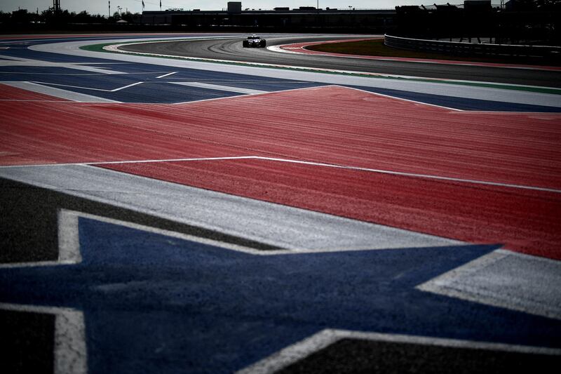 AUSTIN, TEXAS - NOVEMBER 01: A general view of the action during practice for the F1 Grand Prix of USA at Circuit of The Americas on November 01, 2019 in Austin, Texas.   Clive Mason/Getty Images/AFP (Photo by CLIVE MASON / GETTY IMAGES NORTH AMERICA / Getty Images via AFP)