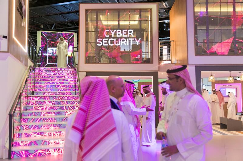 DUBAI, UNITED ARAB EMIRATES - OCTOBER 14, 2018. 

Saudi Telecom, STC, booth in Gitex Technology Week at DWTC.

(Photo by Reem Mohammed/The National)

Reporter: 
Section:  NA