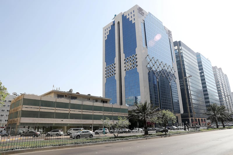 ABU DHABI , UNITED ARAB EMIRATES , OCT 9   – 2017 :- View of the small, 3 storey old building on Hamdan Bin Mohammed Street in Abu Dhabi. ( Pawan Singh / The National ) Story by Nick Leech