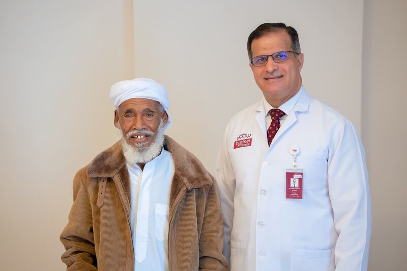Dr Manaf Al Hashimi with Mohammed Sulaiman Abdullah at Burjeel Hospital. Photo: Burjeel Hospital