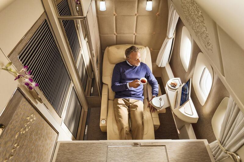 Emirates' new first class cabin. Courtesy Emirates