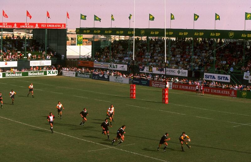 2 Dec 1998:  Johnathan Koloi of Tonga in action during the Dubai Rugby Sevens Tournament against the USA in Dubai, United Arab Emirates. \ Mandatory Credit: Alex Livesey /Allsport