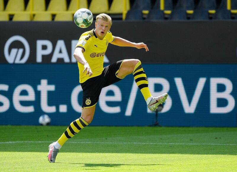 Borussia Dortmund's Erling Haaland, 20, has 29 goals. Reuters