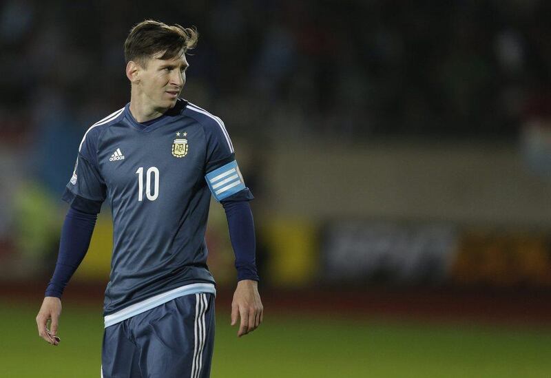 Lionel Messi in action for Argentina against Uruguay at the Copa America. Natacha Pisarenko / AP Photo / June 16, 2015