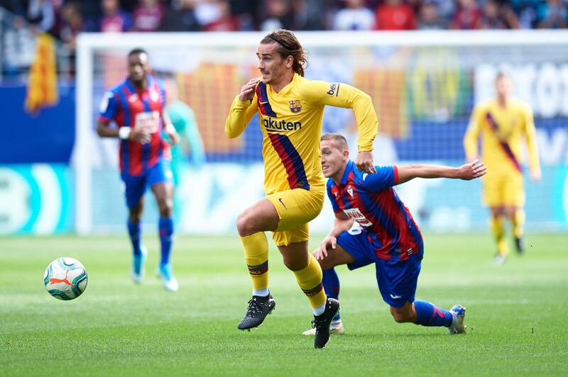 Antoine Griezmann of FC Barcelona in action during the Liga match between SD Eibar SAD and FC Barcelona at Ipurua Municipal Stadium in Eibar, Spain. Getty Images