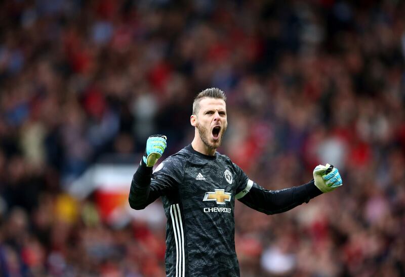 Manchester United's goalkeeper David de Gea celebrates. AP Photo