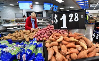 Grocery shopping in Rosemead, California. US inflation reached a four-decade high of 8. 5 per cent in March and prices are expected to continue to rise for staples like bread, meat and milk. AFP