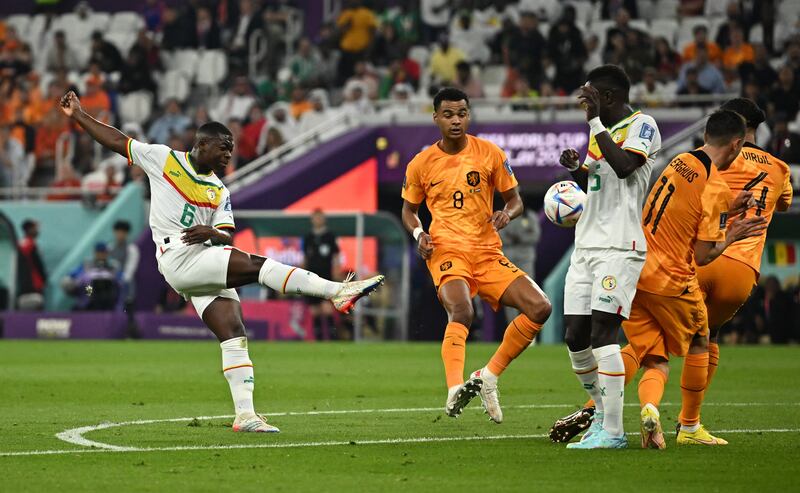 Senegal's Nampalys Mendy shoots. Reuters