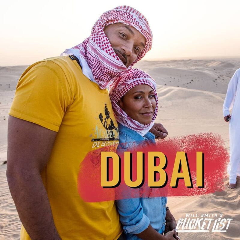 Will Smith and his actress wife, Jada Pinkett Smith have returned again and again to the UAE. Instagram @willsmithsbucketlist