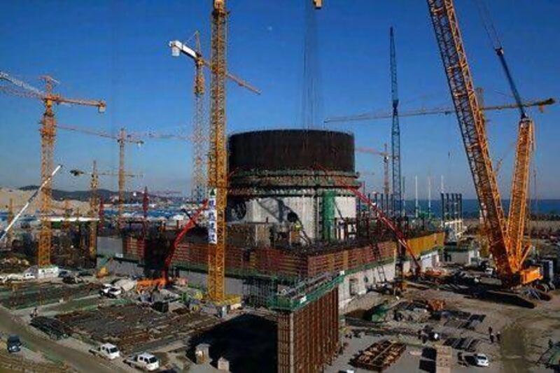 The Shin-Kori nuclear power plant under construction in South Kora in 2010. It has reactors similar to the ones that will be built in the UAE. Seokyong Lee for The National