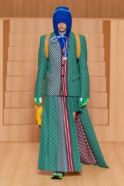 For spring / summer 2022, Louis Vuitton has added samurai-style skirts to menswear. Courtesy Louis Vuitton
