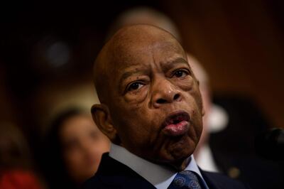 (FILES) In this file photo taken on December 6, 2019 Rep. John Lewis (D-GA) speaks during a press conference about voting rights on Capitol Hill in Washington, DC. US President Donald Trump said he doesn't know how history will remember civil rights activist John Lewis, but that "he chose not to come to my inauguration," in an interview with US media. A longtime Democratic congressman, Lewis died on July 17, then received rare honors in Washington and was praised by key figures of both major parties for his life-long fight for equality. "How do you think history will remember John Lewis?" Jonathan Swan of the Axios media outlet asked Trump in the interview aired on August 3, 2020."I don't know, I really don't know," the president answered."I don't know John Lewis, he chose not to come to my inauguration."
 / AFP / Brendan Smialowski
