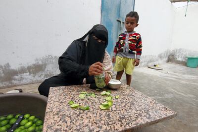 Naseemh, 40 years old, is married with two children, Gana 8 years old and Mosa 5 years old. Lahaj, Yemen, February 2021 . Courtesy International Committee of the Red Cross