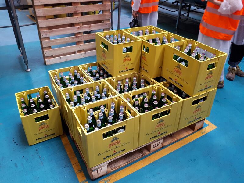 Bottles of water at the plant in San Pellegrino in Italy, which is undergoing a major revamp. Photo by Simone Filippetti