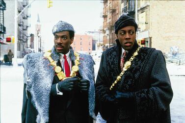 Eddie Murphy and Arsenio Hall in 'Coming to America'. Courtesy Paramount Pictures