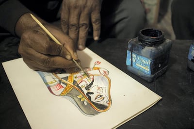 Anil Vyas, who has made over 10,000 Bani Thani paintings and mastered the art, doesn’t use a pencil and eraser while sketching. Courtesy: Sanket Jain