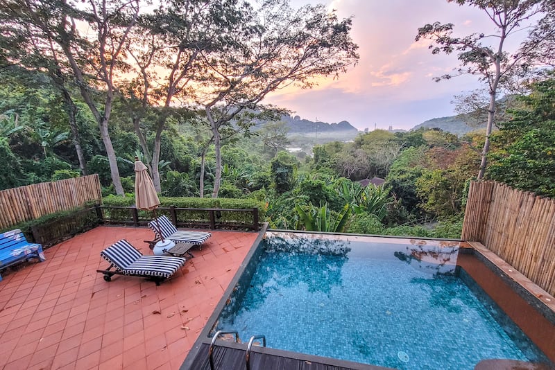 A pool villa with a view at SAii Phi Phi Island Village Resort.