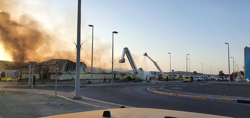 Warehouse fire in Mina Zayed. Juman Jarallah / The National