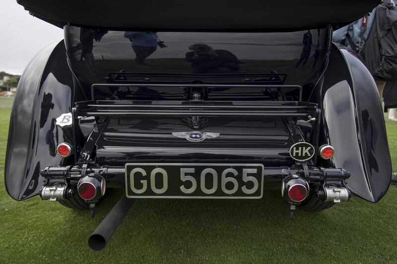 The tail end of a 1931 Bentley 8 litre Gurney Nutting Sport Tourer, winner of the Best of Show award, owned by Michael Kadoorie, chairman of Hong Kong And Shanghai Hotels Ltd., stands on the 18th fairway at the 2019 Pebble Beach Concours d'Elegance in Pebble Beach, California, U.S.  Bloomberg