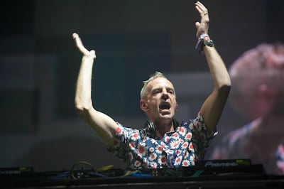 PERTH, SCOTLAND - JULY 10:  Norman Cook aka Fatboy Slim performs on King Tut Wah Wah Tent during T in The Park Day 1 at Strathallan Castle on July 10, 2015 in Perth, United Kingdom.  (Photo by Roberto Ricciuti/Redferns via Getty Images) *** Local Caption ***  al01de-holly-fatboy.jpg