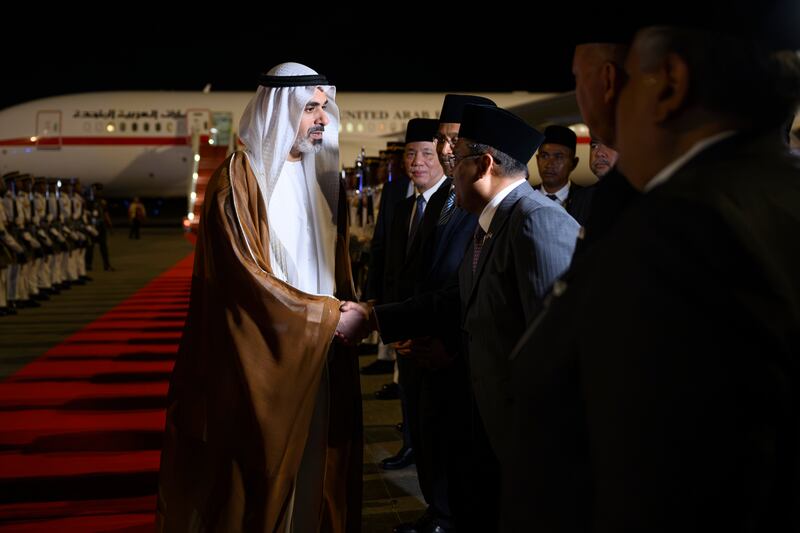 Sheikh Khaled is being accompanied by a delegation of officials
