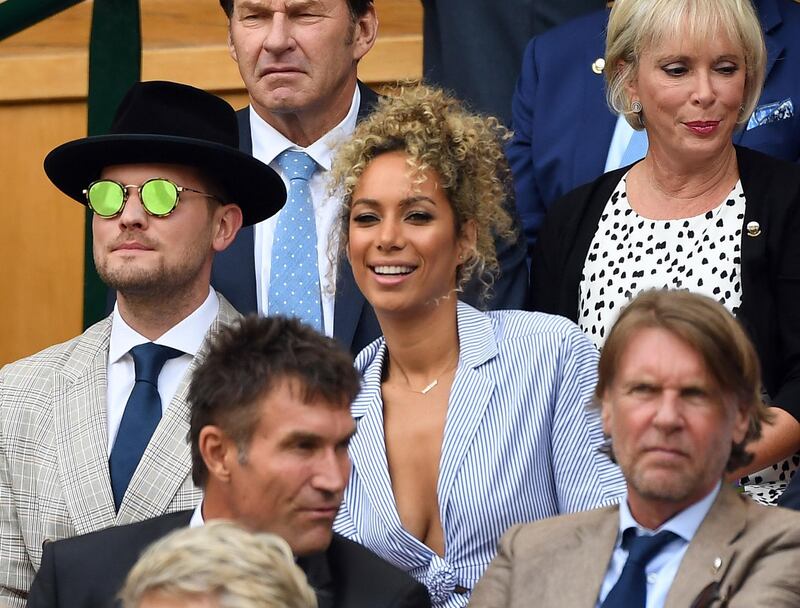 British singer Leona Lewis, centre, sits in the Royal Box. AP